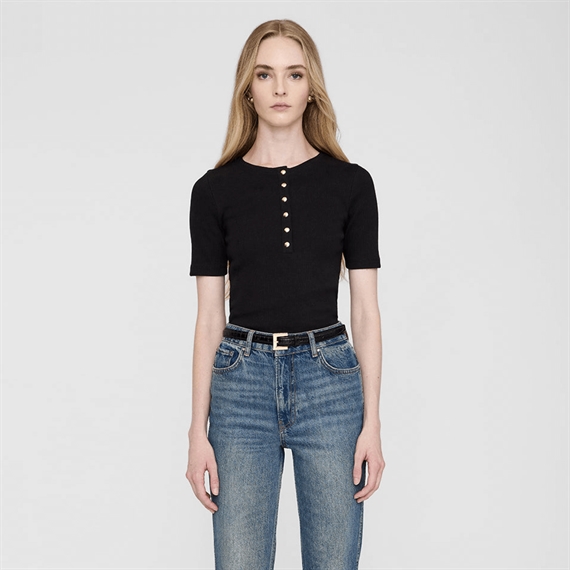 Anine Bing Alessia T-shirt, Sort 